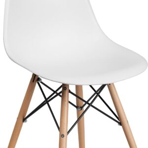 Plastic Chair with Wooden Legs