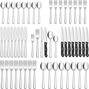 48-Piece Silverware Set with Steak Knives