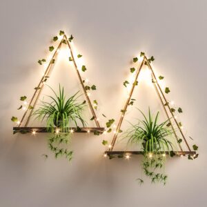 Artificial Ivy LED-Strip Wall Hanging Shelves Set